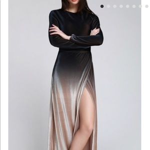 Velvet ombré maxi dress